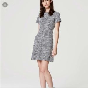 Ann Taylor Loft Gray Tweed Pocket Dress